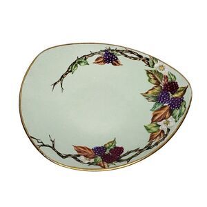 Vintage Staffordshire Fashion Shape Blackberry Plate Trinket Dish Saucer